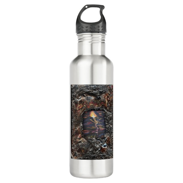 Path of Life Burnt Offering Aluminum Water Bottle (Front)