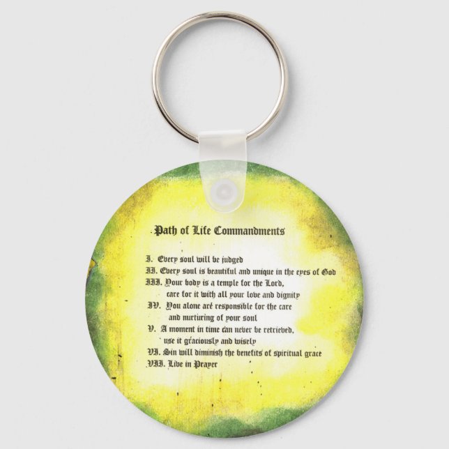 Path of Life Commandments Keychain (Front)