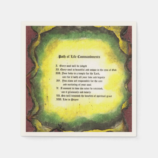Path of Life Commandments Napkin (Front)