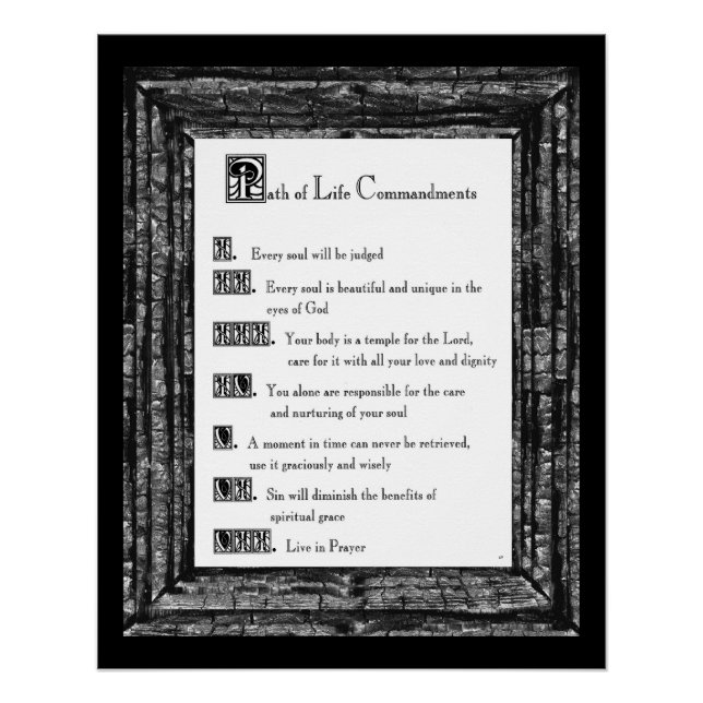 Path of Life Commandments Poster (Front)