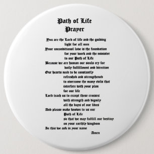Path of Life Prayer 6 Inch Round Button