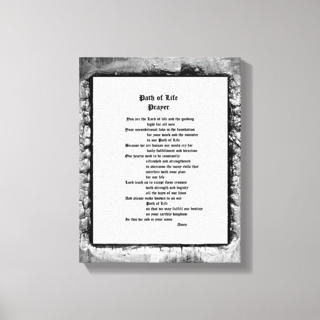 Path of Life Prayer Canvas Print (Front)