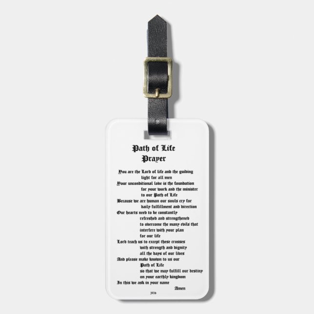 Path of Life Prayer Luggage Tag (Front Vertical)