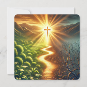 Path of Light and Shadow Inspirational Greeting Ca Holiday Card