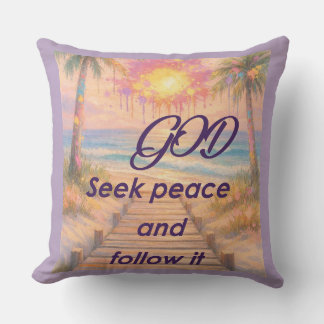 Path of Peace: Grace at Sunset Throw Pillow