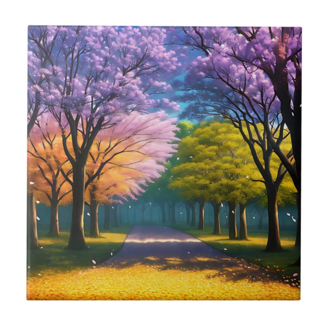 **"Path of Purple: Jacaranda Walkway"** Tile (Front)