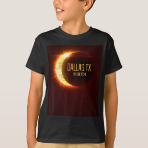 Path Of Totality Dallas Tx 4.8.24 Total Solar Ecli T-Shirt