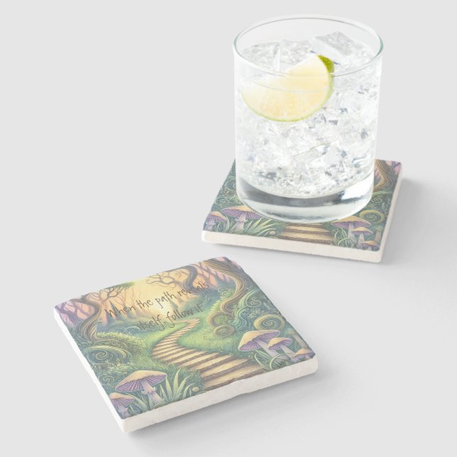 Path & Quote Stone Coaster (Side)