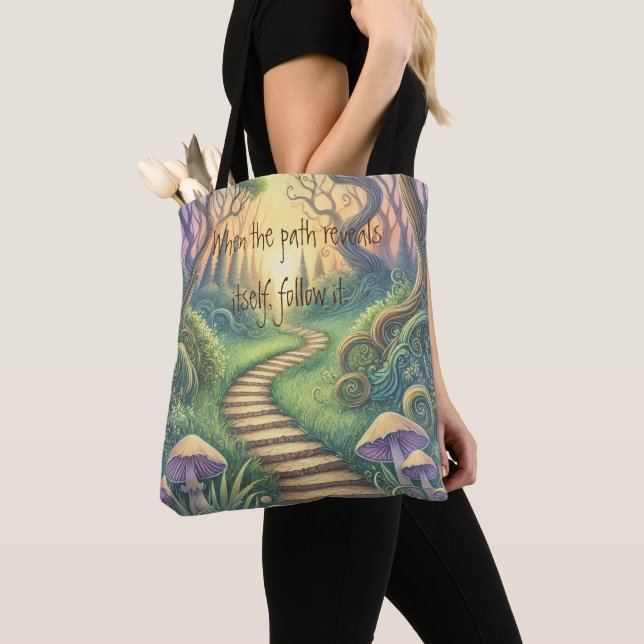 Path & Quote Tote Bag (Close Up)