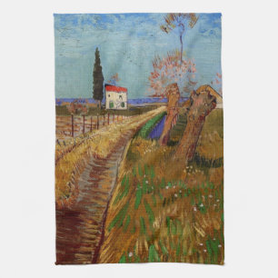 Path Through a Field, Willows by Vincent van Gogh Kitchen Towel