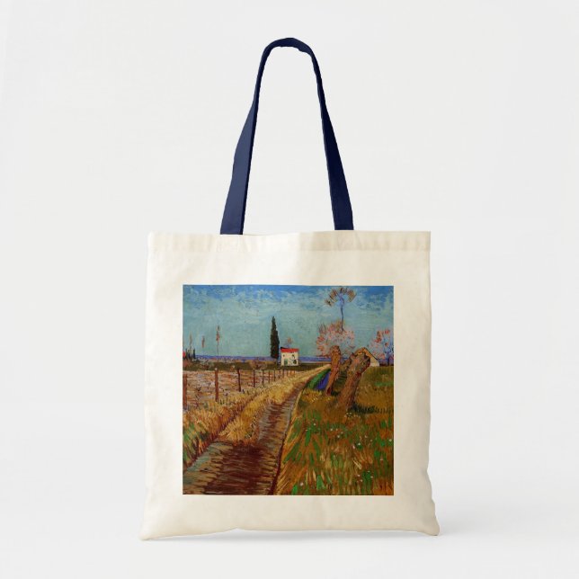 Path Through a Field, Willows by Vincent van Gogh Tote Bag (Front)