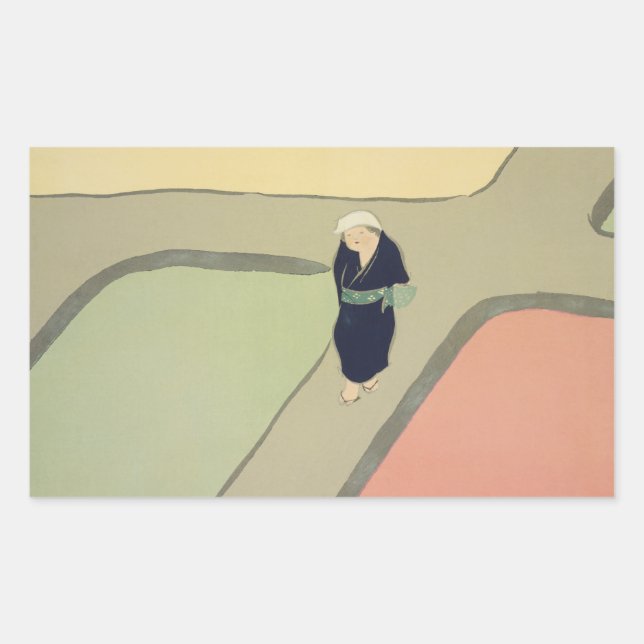 Path through fields Kamisaka Sekka japan painting Sticker (Front)