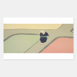 Path through fields Kamisaka Sekka japan painting Sticker