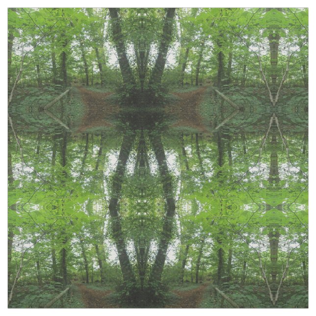 Path Through the Green Forest Patterned Fabric (Swatch)
