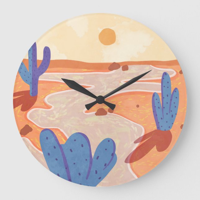 Path Through the Painted Desert Large Clock (Front)