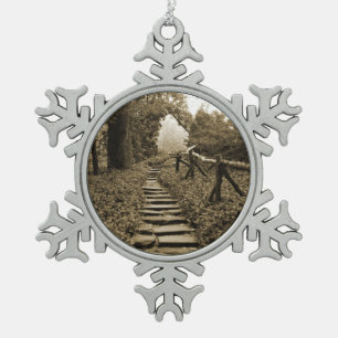 Path To Light Snowflake Pewter Christmas Ornament