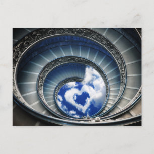 Path to love - the famous spiral stairs in vatican postcard