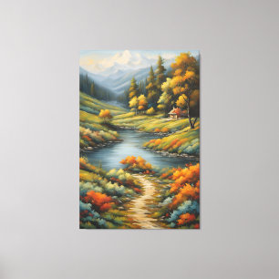 Path to Serenity: Mountain Retreat Canvas Print