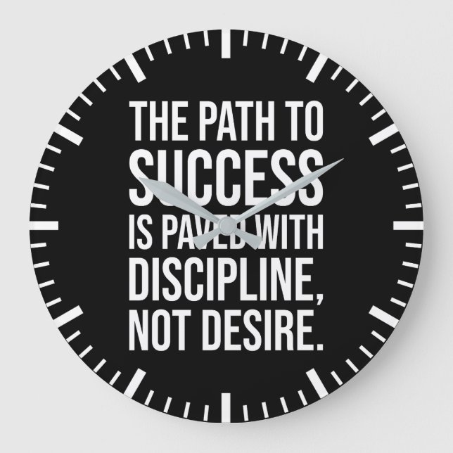 Path To Success Discipline - Gym, Hustle, Grind Large Clock (Front)