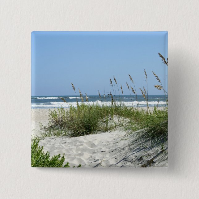 Path to the Sea-Ocracoke Island 2 Inch Square Button (Front)