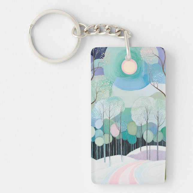 Path Under the Pastel Moon Keychain (Front)