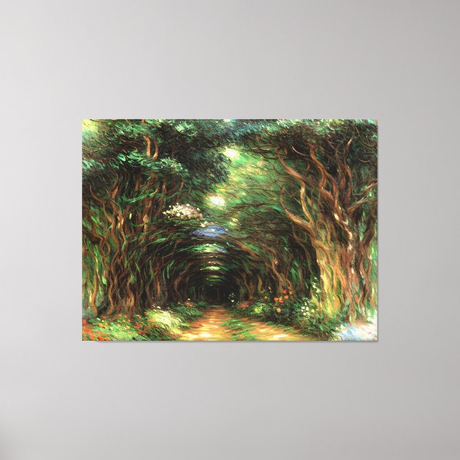 Path Under the Rose Trellises Giverny Canvas Print (Front)