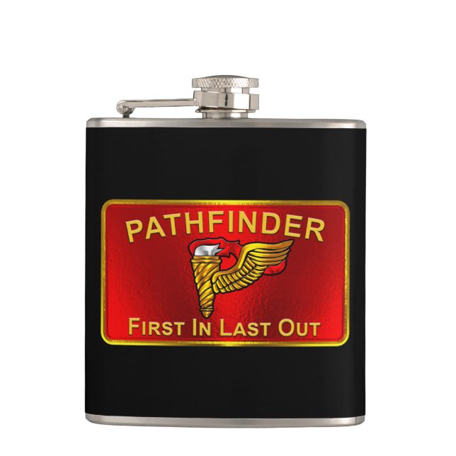 Pathfinder First In Last Out  Hip Flask (Front)