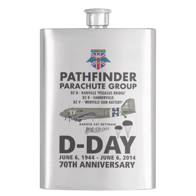 PATHFINDER PARACHUTE GROUP HIP FLASK (Front)