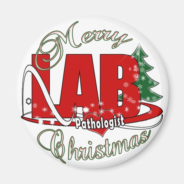 PATHOLOGIST CHRISTMAS LABORATORY MAGNET (Front)