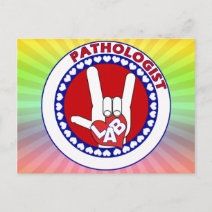 PATHOLOGIST RND LOGO ASL LOVE POSTCARD