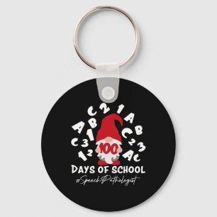 Pathologist Slp 100 Days Of School 100th Day Gnome Keychain