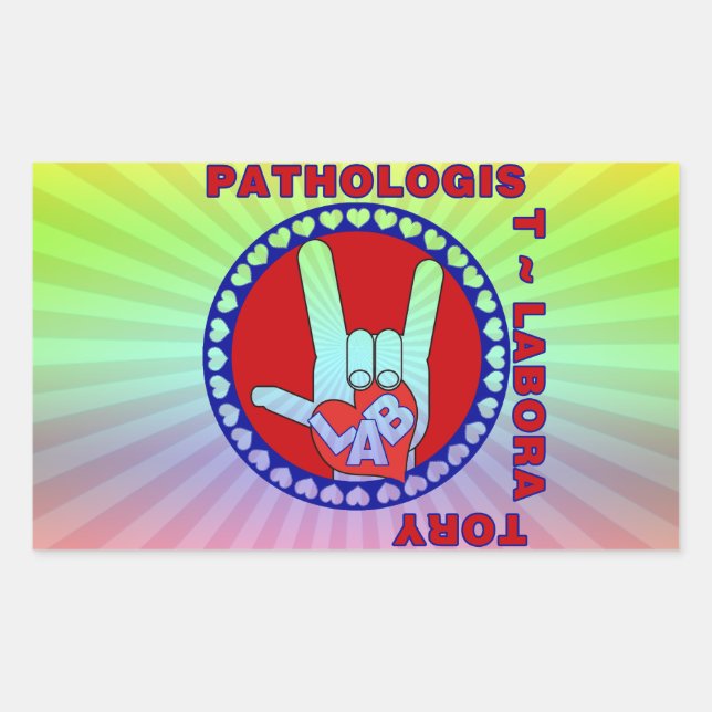 PATHOLOGIST SQUARE ASL LOVE LOGO STICKER (Front)