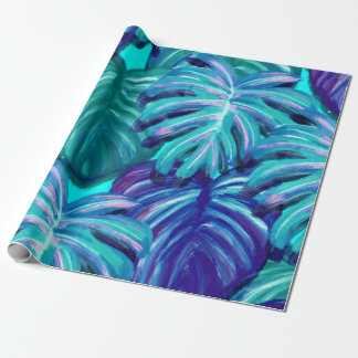 Pathos tropical foliage retro wrapping paper