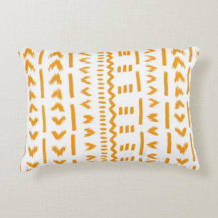 Paths Of Sun Mudcloth African Pattern In White Accent Pillow