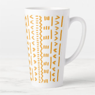 Paths Of Sun Mudcloth African Pattern In White Latte Mug