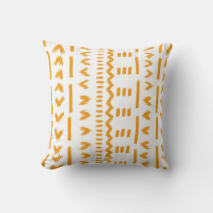 Paths Of Sun Mudcloth African Pattern In White Throw Pillow