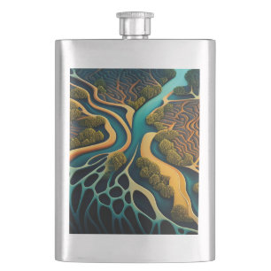 Paths of the Dreamland Hip Flask