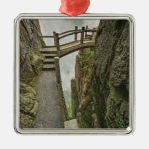 Pathway and small bridge, Yellow Mountain, Metal Ornament