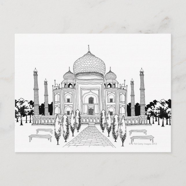 Pathway by Taj Mahal Postcard (Front)