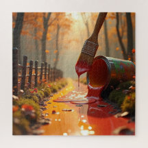  Pathway to Autumn Puzzle, 11" x 14", 252 pieces