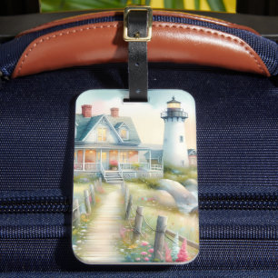 Pathway to the Lighthouse Coastal Cottage Luggage Tag