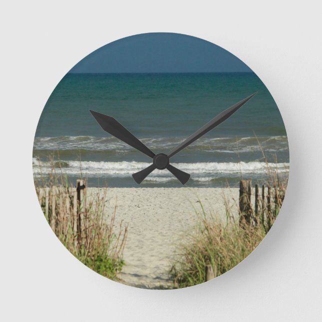 Pathway to the Ocean Waves Round Clock (Front)