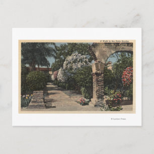 Pathways of the Patio Mission Garden Postcard