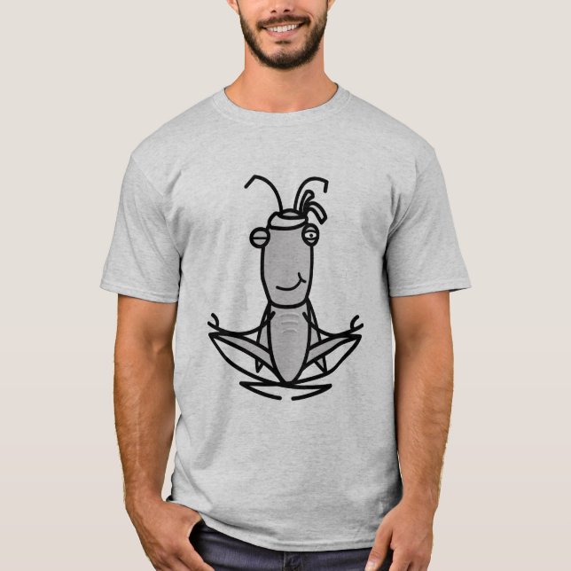 Patience Grasshopper Grey T T-Shirt (Front)