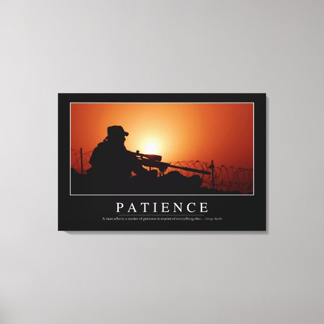 Patience: Inspirational Quote Canvas Print (Front)
