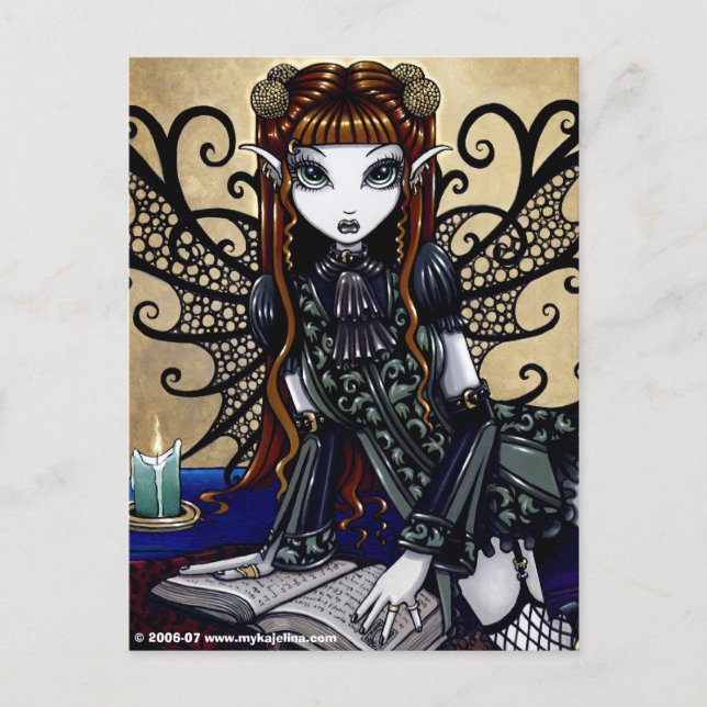 Patience Reading Fairy Tale Gothic Fairy Postcard (Front)