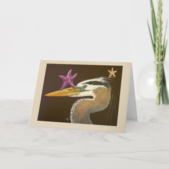 Patience the heron card (Front)