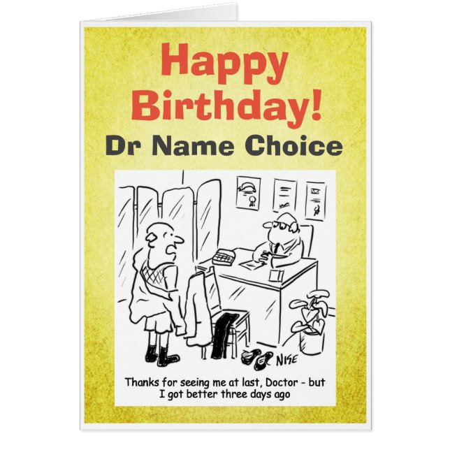 Patient avec un médecin. Carte d'anniversaire du m (Devant)