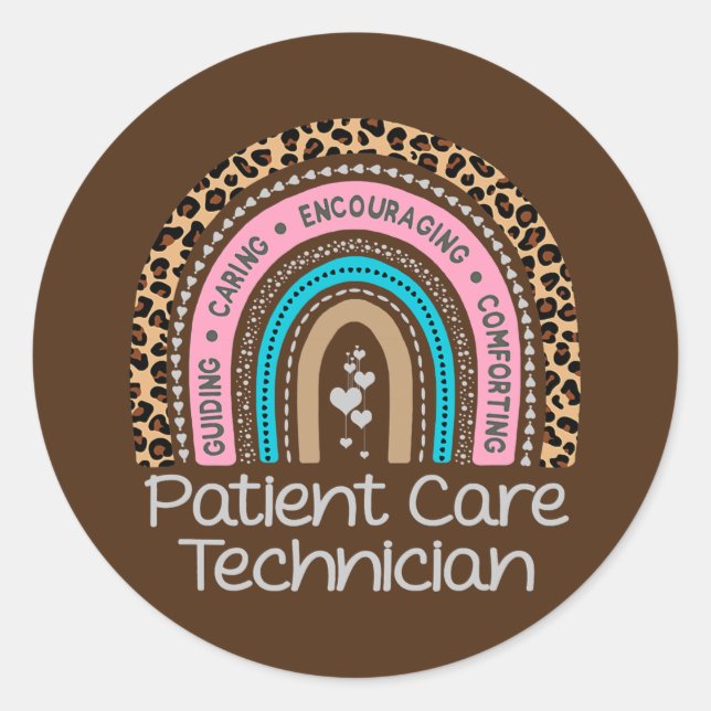 Patient Care Technician Rainbow PCT Tech Nurse Classic Round Sticker (Front)