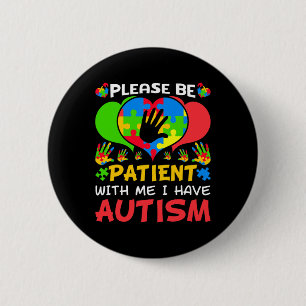 Patient Me Heart Colourful Puzzle I Have Autism Aw 2 Inch Round Button